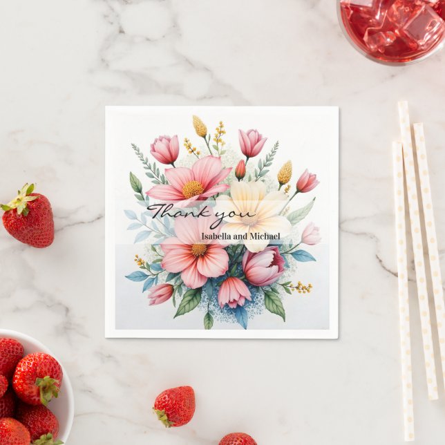Wildflowers Beautiful Trendy Luxury Collection Napkins (Insitu)