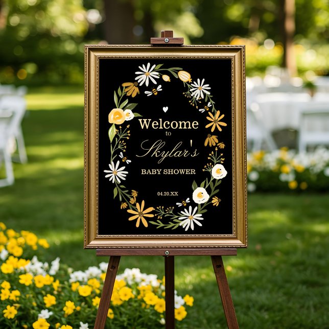 Wildflowers & Bee Baby Shower Welcome Sign (Wildflowers & Bee Baby Shower Welcome Sign)