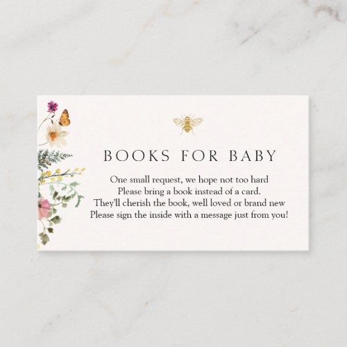 Wildflowers Bee Books for Baby insert card