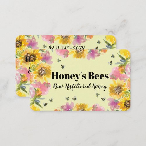 Wildflowers Bees Country Style Honey Vendor Business Card