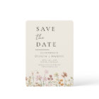 Wildflowers Beige Boho Save the Date Minimalist