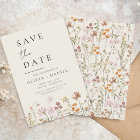 Wildflowers Beige Boho Save the Date Minimalist