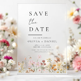 Wildflowers Beige Boho Save the Date Minimalist