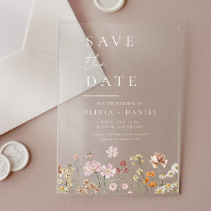 Wildflowers Beige Boho Save the Date Minimalist