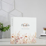 Wildflowers beige pink monogram 3 ring binder<br><div class="desc">A white colored background,  a cream,  beige and pink colored wildflowers. Personalize and add your first name,  monogram initials and full name.
Spine: add a text.</div>