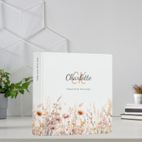 Wildflowers beige pink monogram