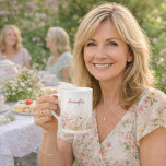 Wildflowers beige pink name bone china mug<br><div class="desc">Personalize and add your name (3) written with a trendy hand lettered style script. Charming Wildflower Meadow Design, featurring a delicate watercolor illustration of a wildflower meadow, adorned with pink flowers, beige straws, and grass. This picturesque scene on a pristine white background adds a touch of natural beauty and tranquility...</div>