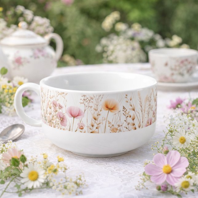 Wildflowers beige pink soup mug (Creator Uploaded)