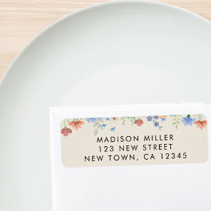 Wildflowers Beige Return Address Label