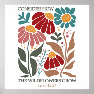 Wildflowers Bible Verse  Poster