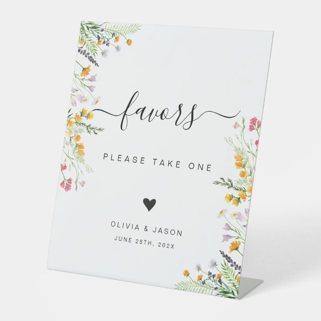 Wildflowers Birthday Favors Sign (Front)