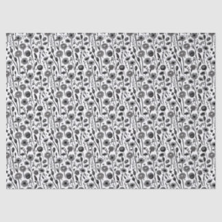 Wildflowers Black and White Minimalist Pattern Tissue Paper