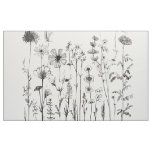 Wildflowers Black &amp; White Sketch Fabric