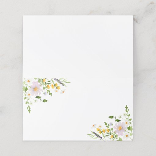 Wildflowers blank wedding place cards | Zazzle