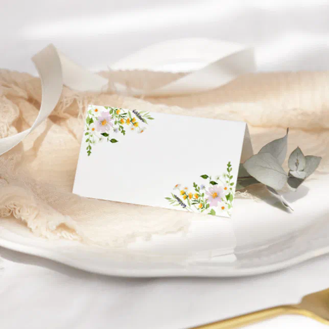 Wildflowers Blank Wedding Place Cards Zazzle Wildflowers blank wedding place cards zazzle