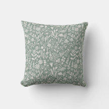 Wildflowers block print - sage green