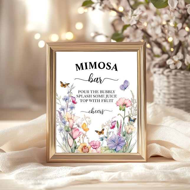 Wildflowers Bloom 'Mimosa Bar' Bridal Shower Poster (Creator Uploaded)