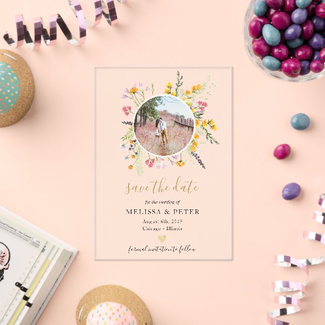Wildflowers blooms save the date photo (Insitu (Celebration))