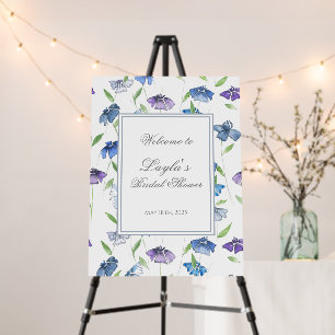 Wildflowers Blue Lavender Bridal Shower Sign