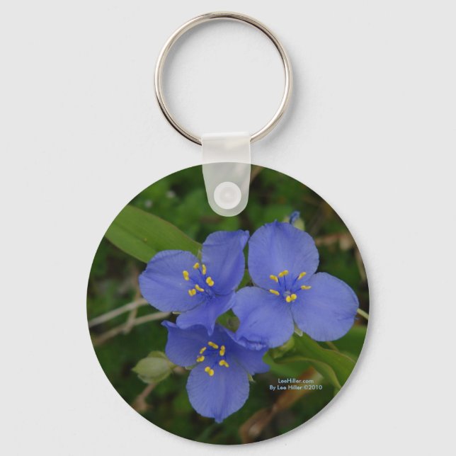 Wildflowers Blue Spiderwort Hot Springs AR Gifts Keychain (Front)