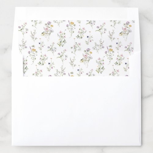 Wildflowers Blush Lilac Romantic Envelope Liner