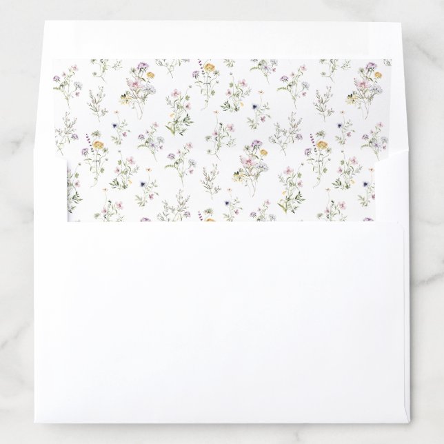 Wildflowers Blush Lilac Romantic Envelope Liner (In Envelope)