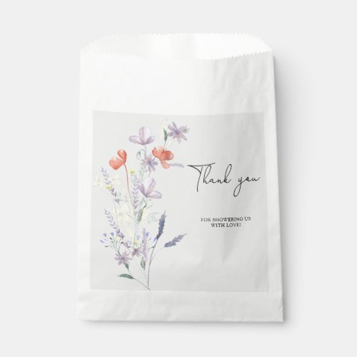 Wildflowers bohemian style thank you favor bag