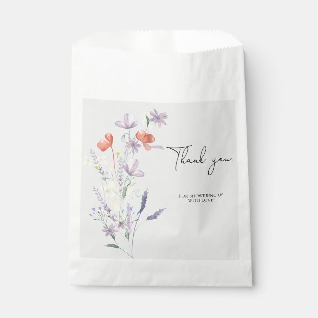 Wildflowers bohemian style thank you favor bag (Front)