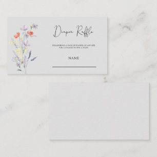 Wildflowers boho baby shower diaper raffle ticket enclosure card