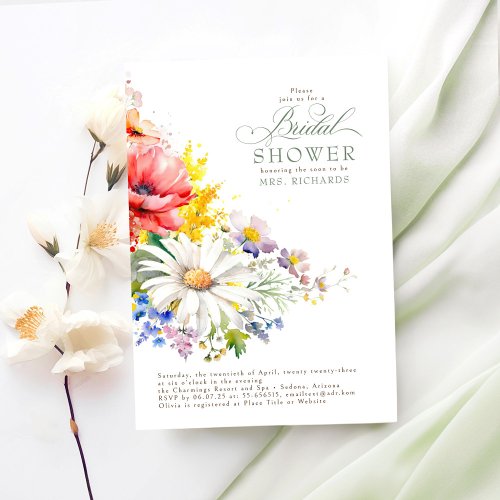 Wildflowers Boho Bridal Shower Invitation