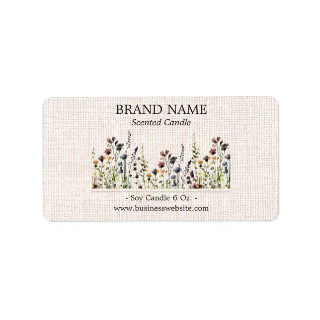 Wildflowers Boho Color Product Label | Zazzle