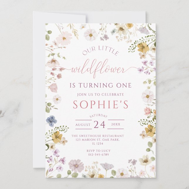 Wildflowers Boho Garden Floral Birthday Invitation (Front)