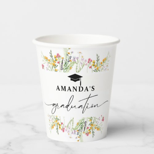 Wildflowers Boho Graduation Party  Paper Cups
