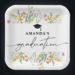 Wildflowers Boho Graduation Party  Paper Plates<br><div class="desc">Wildflowers Graduation Party paper plate,  personalize them with your name</div>