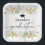 Wildflowers Boho Graduation Party  Paper Plates<br><div class="desc">Wildflowers Graduation Party paper plate,  personalize them with your name</div>