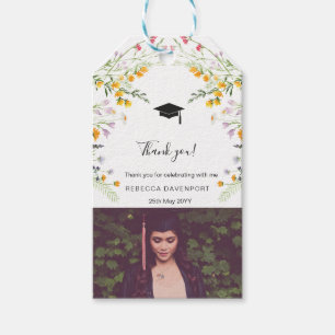 Wildflowers boho Graduation Thank you photo Gift Tags