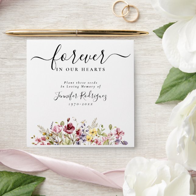 Wildflowers Boho Memorial Funeral Seed Packet Envelope (Wedding)
