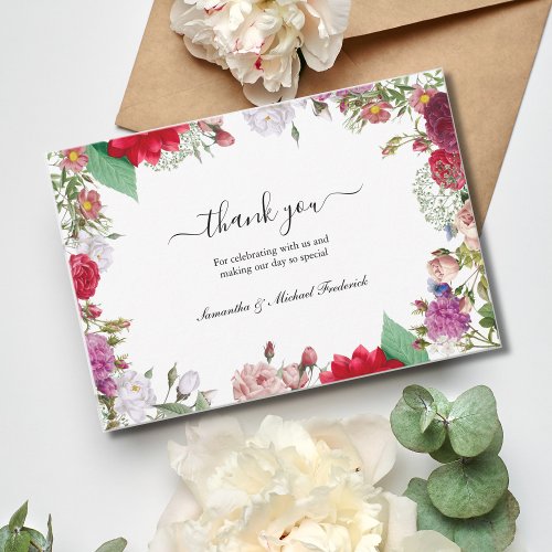 Wildflowers Boho Wedding Thank you cards