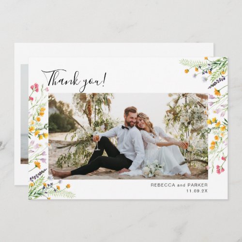 Wildflowers boho Wedding Thank you photo