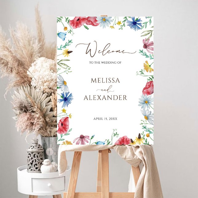 Wildflowers Boho Wedding Welcome Sign (Creator Uploaded)