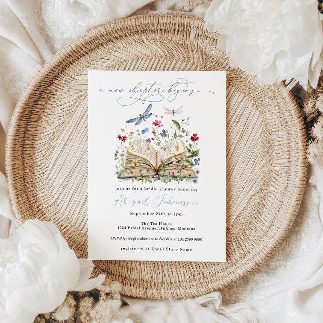Wildflowers Book New Chapter Begins Bridal Shower Invitation (Creator Uploaded)
