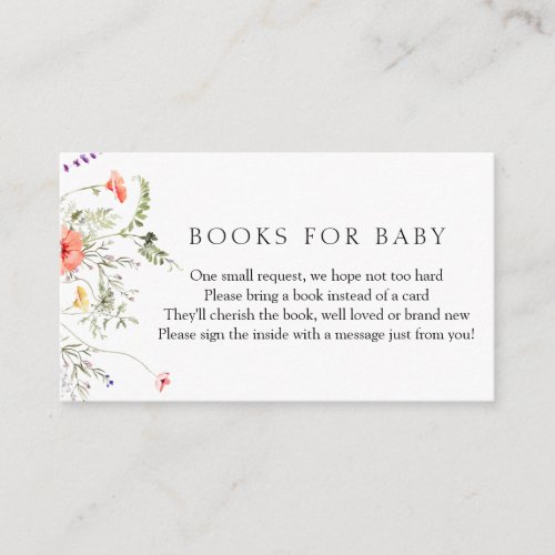 WildFlowers Books for Baby Enclosure Card