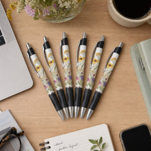 Wildflowers Botanical Floral Sunflower Office Pen