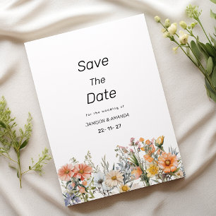 Wildflowers botanical garden floral Save The Date Invitation