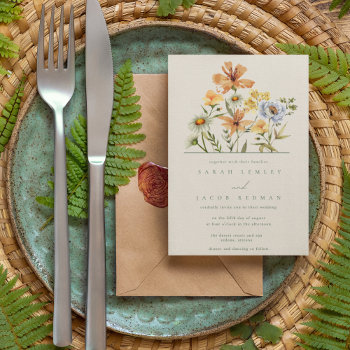 Wildflowers Botanical Garden Wedding Invitation by stylelily at Zazzle