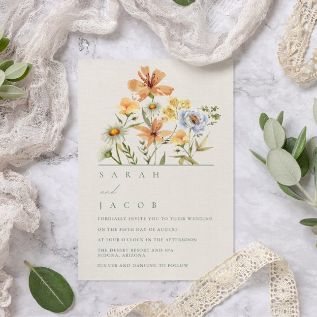 Wildflowers Botanical Garden Wedding Invitation (Creator Uploaded)