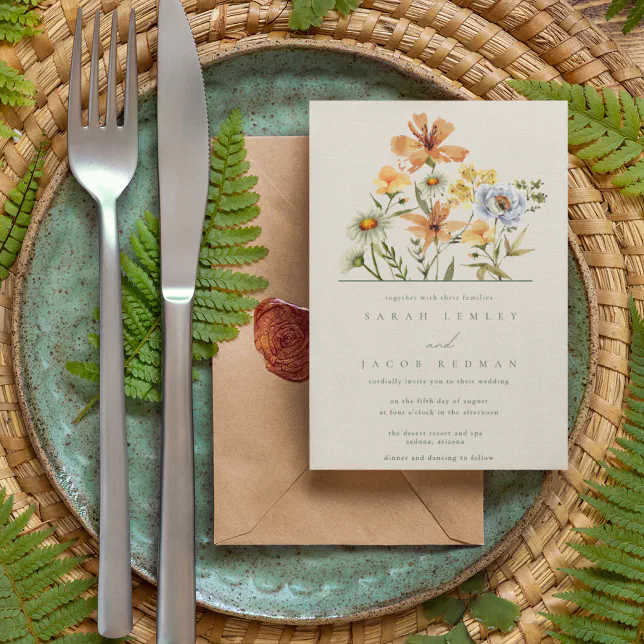 Wildflowers Botanical Garden Wedding Invitation
