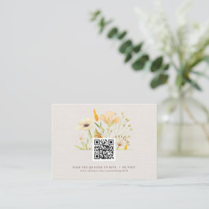 Wildflowers Botanical Garden Wedding QR Code Enclosure Card