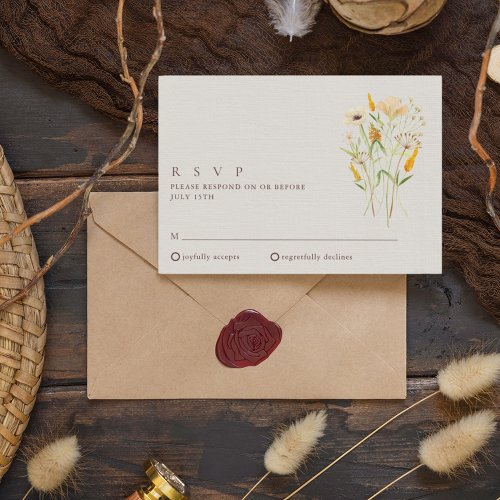 Wildflowers Botanical Garden Wedding RSVP