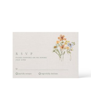 Wildflowers Botanical Garden Wedding RSVP Card